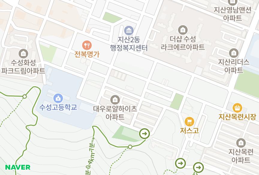 대구광역시 수성구 지산동 수성레이크뷰 위치·실거래 시세 지도