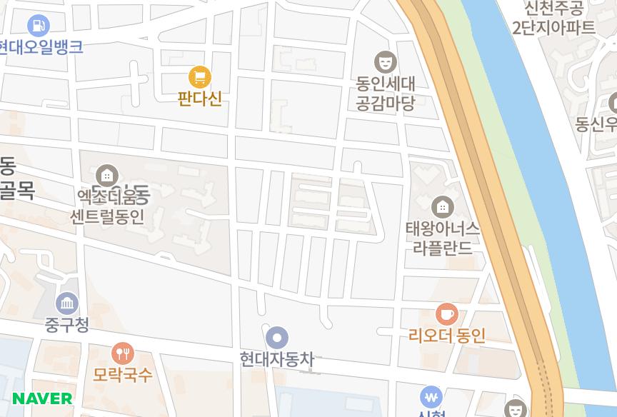 대구광역시 중구 동인동3가 삼익맨션 위치·실거래 시세 지도