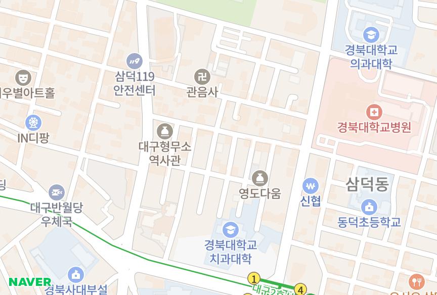대구광역시 중구 삼덕동2가 나누리 위치·실거래 시세 지도