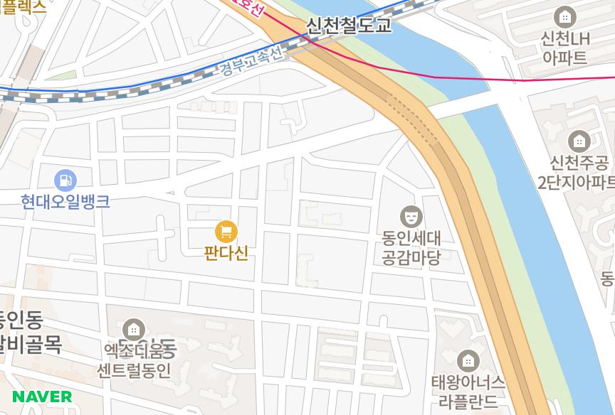 대구광역시 중구 동인동3가 동남맨션 위치·실거래 시세 지도