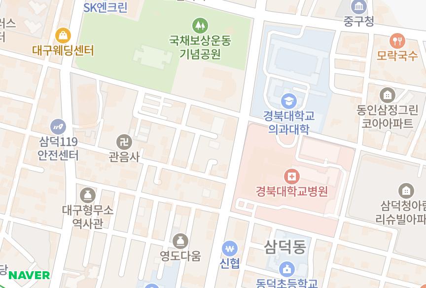 대구광역시 중구 삼덕동2가 홍길 위치·실거래 시세 지도