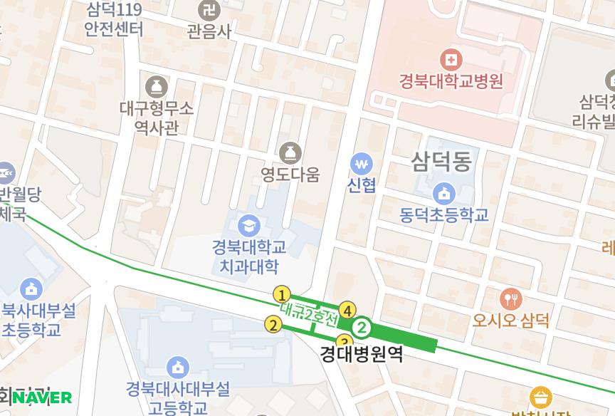 대구광역시 중구 삼덕동2가 아진맨션 위치·실거래 시세 지도