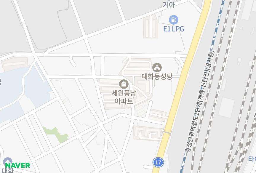 대전광역시 대덕구 대화동 세원풍남 위치·실거래 시세 지도