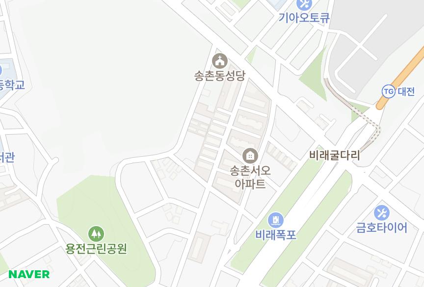 대전광역시 대덕구 송촌동 보령 위치·실거래 시세 지도