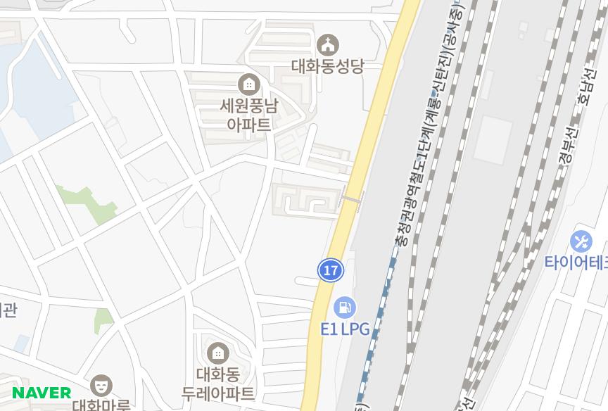 대전광역시 대덕구 대화동 금강 위치·실거래 시세 지도