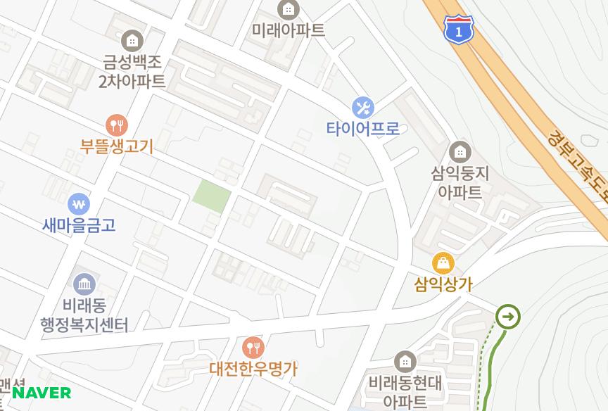 대전광역시 대덕구 비래동 리치빌 위치·실거래 시세 지도