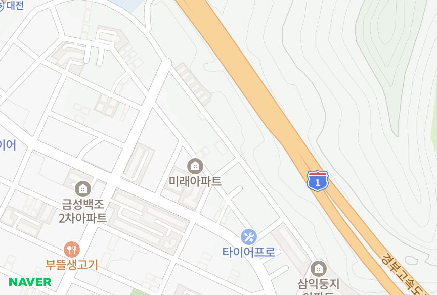 대전광역시 대덕구 비래동 청정 위치·실거래 시세 지도