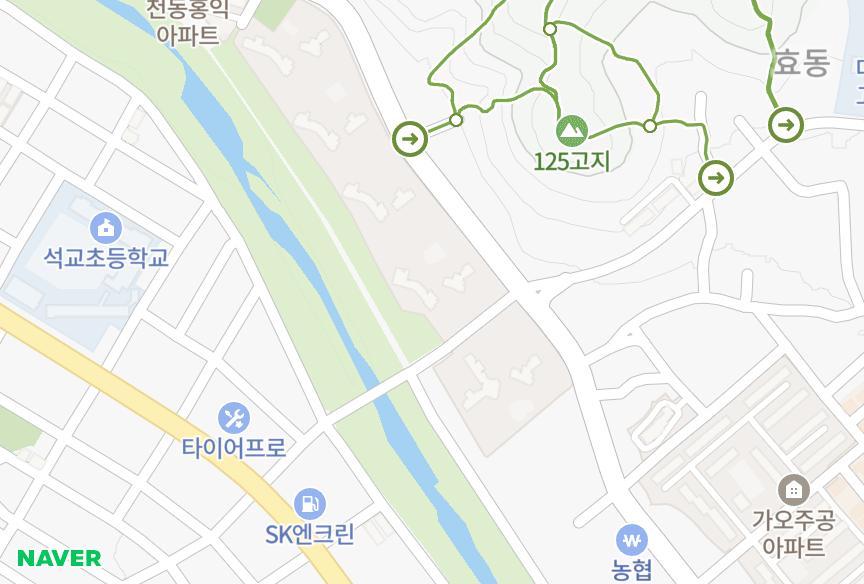 대전광역시 동구 가오동 천동주공 위치·실거래 시세 지도