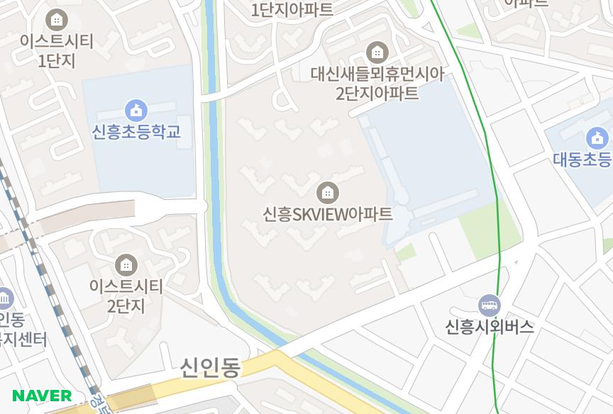 대전광역시 동구 신흥동 신흥SKVIEW 위치·실거래 시세 지도