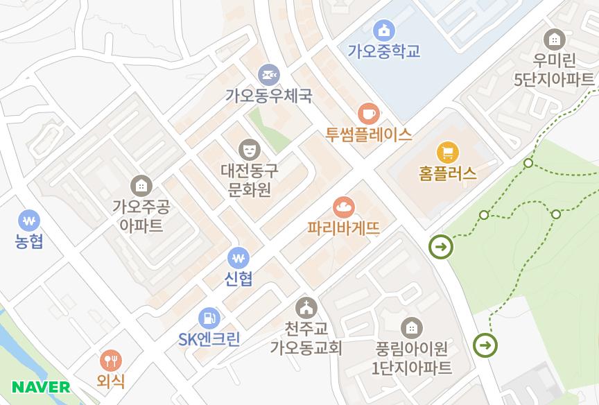 대전광역시 동구 가오동 두둥실 위치·실거래 시세 지도