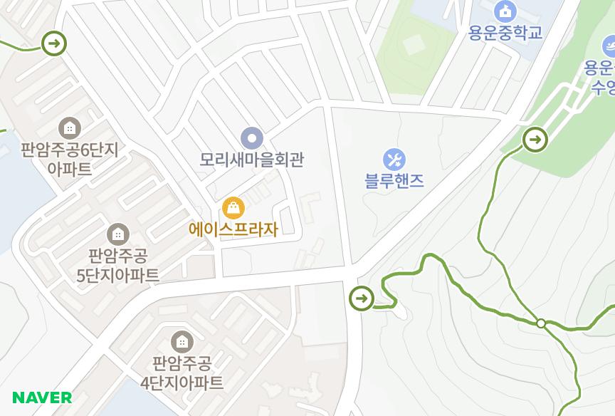 대전광역시 동구 용운동 모리 위치·실거래 시세 지도