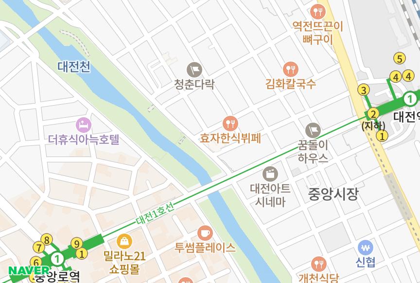 대전광역시 동구 중동 반석시티 위치·실거래 시세 지도