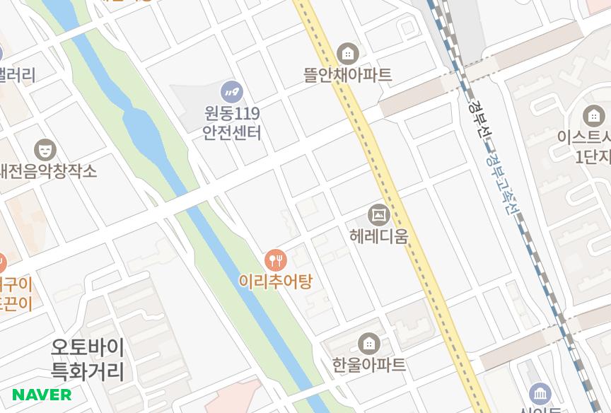 대전광역시 동구 인동 담소루 위치·실거래 시세 지도