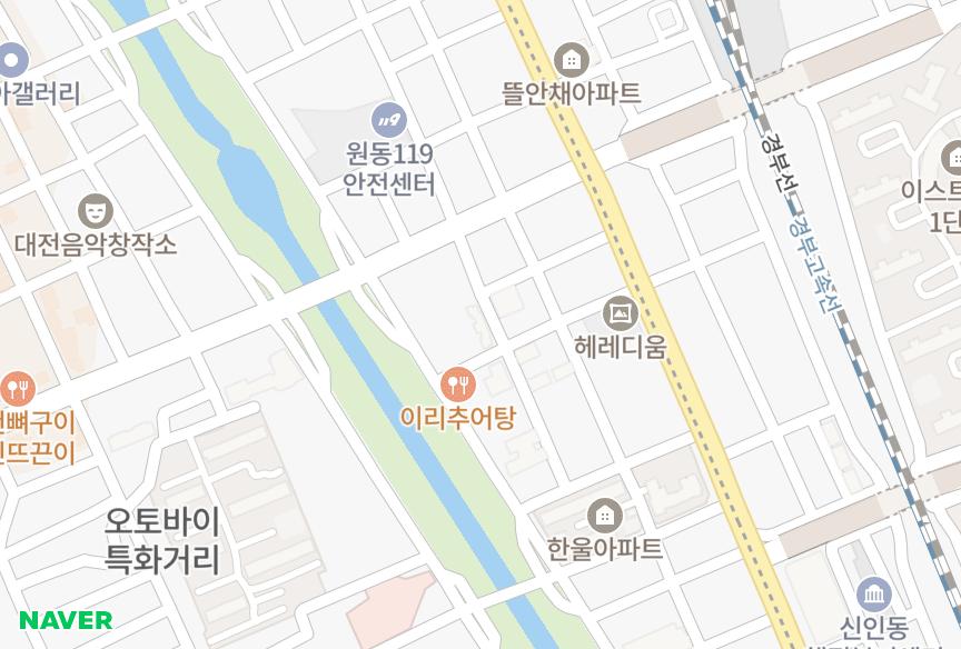 대전광역시 동구 인동 대호 위치·실거래 시세 지도
