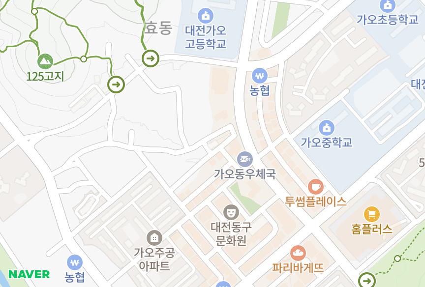 대전광역시 동구 가오동 예오름 위치·실거래 시세 지도