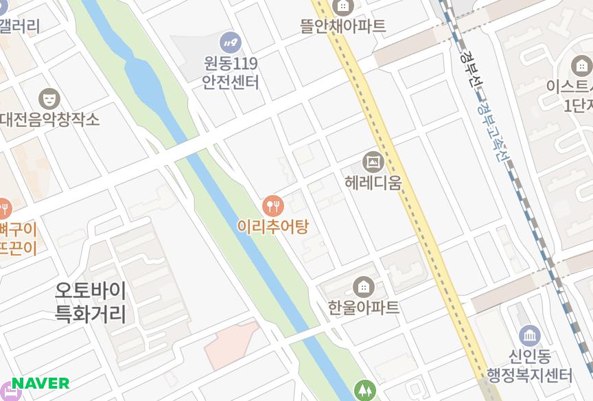 대전광역시 동구 인동 구룡시티빌 위치·실거래 시세 지도