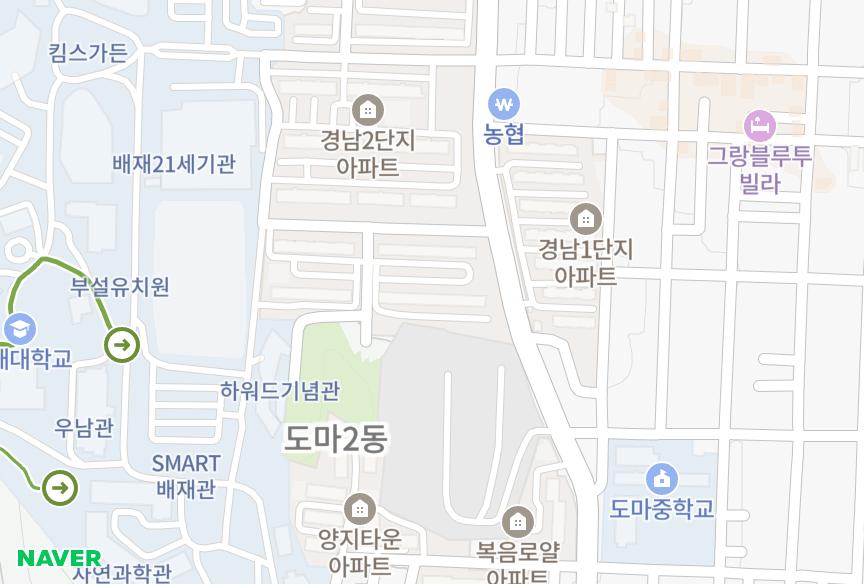 대전광역시 서구 도마동 도마경남5차 위치·실거래 시세 지도