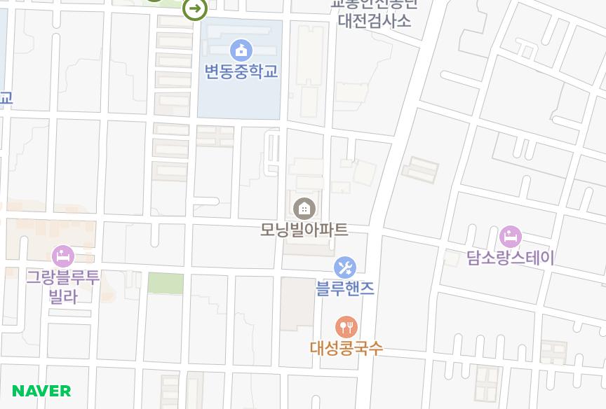 대전광역시 서구 변동 모닝빌 위치·실거래 시세 지도
