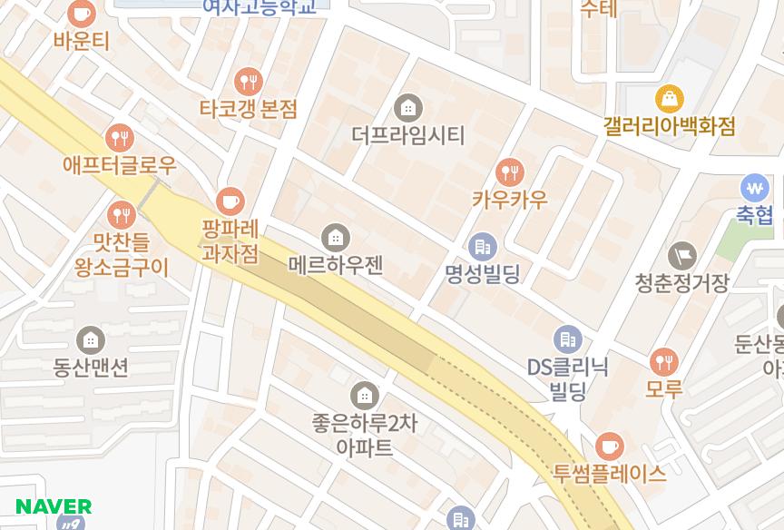 대전광역시 서구 둔산동 이노빌 위치·실거래 시세 지도