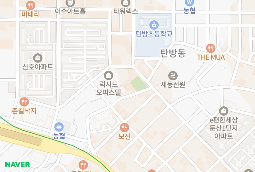 대전광역시 서구 탄방동 위즈 위치·실거래 시세 지도