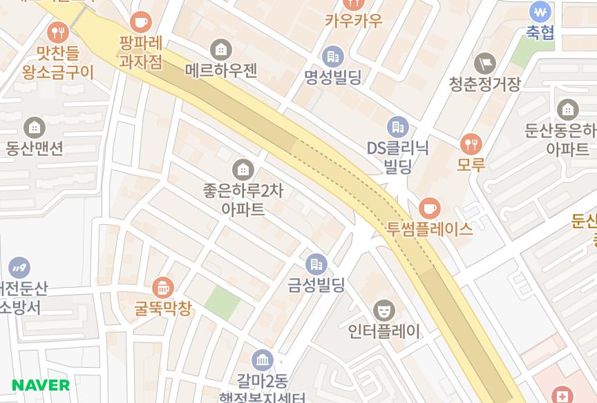 대전광역시 서구 갈마동 아트리움 위치·실거래 시세 지도