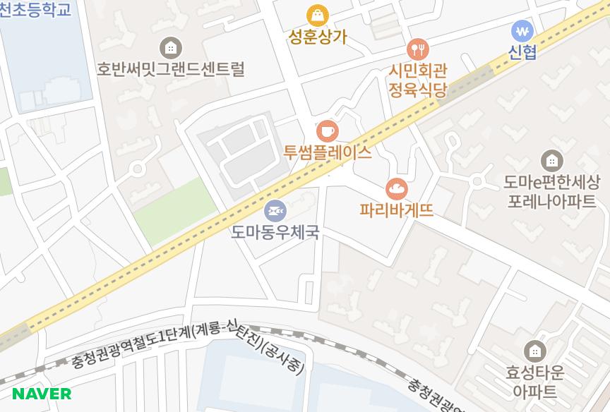 대전광역시 서구 도마동 도마써머스빌 위치·실거래 시세 지도