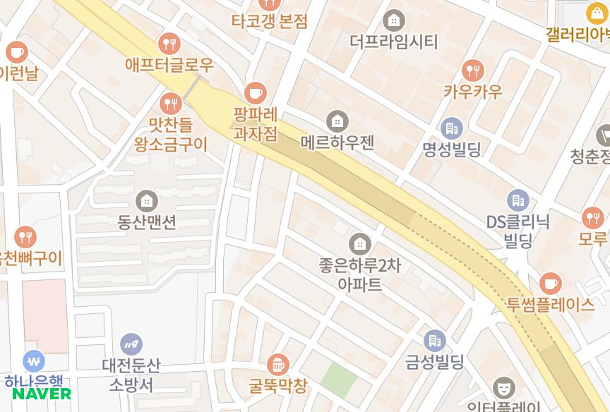 대전광역시 서구 갈마동 포스빌 위치·실거래 시세 지도