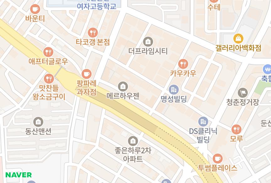 대전광역시 서구 둔산동 나이스진 위치·실거래 시세 지도