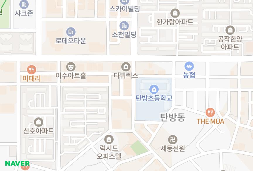 대전광역시 서구 탄방동 미드림 위치·실거래 시세 지도