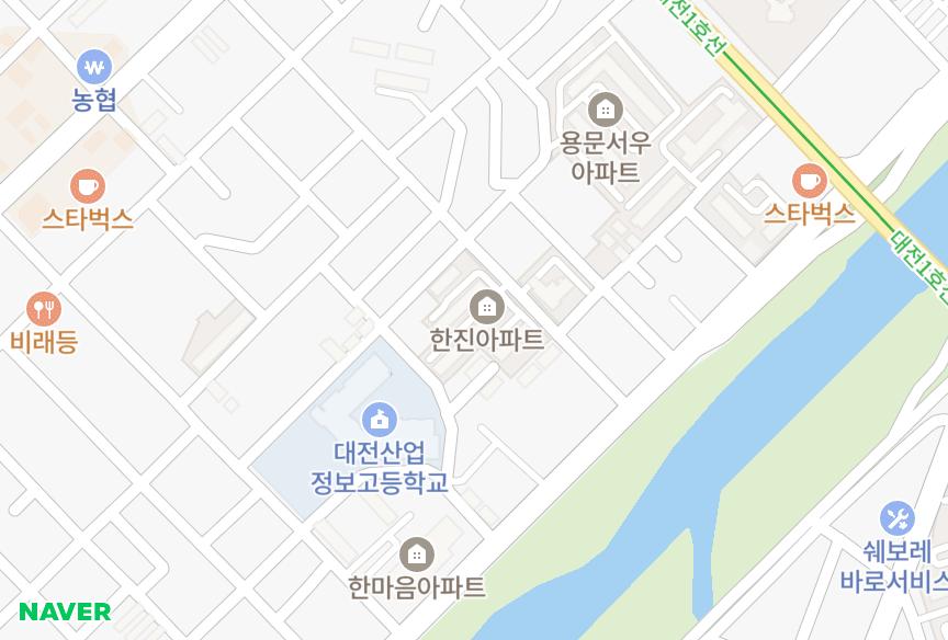 대전광역시 서구 용문동 한진 위치·실거래 시세 지도