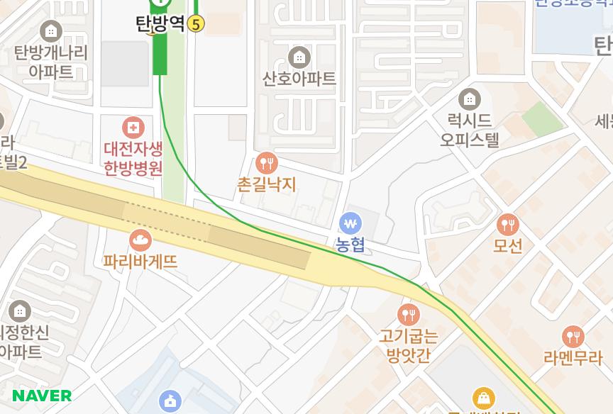 대전광역시 서구 탄방동 둔산시티빌5차 위치·실거래 시세 지도