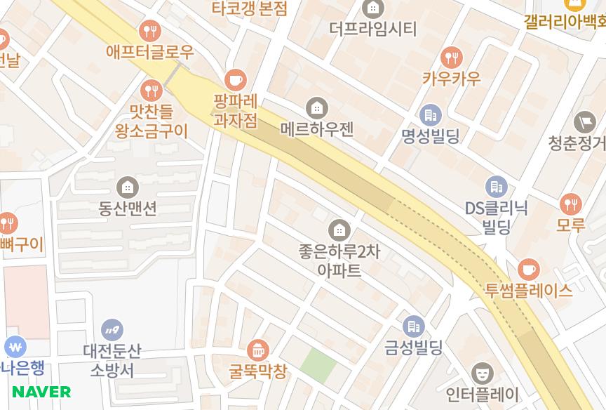 대전광역시 서구 갈마동 나이스빌 위치·실거래 시세 지도