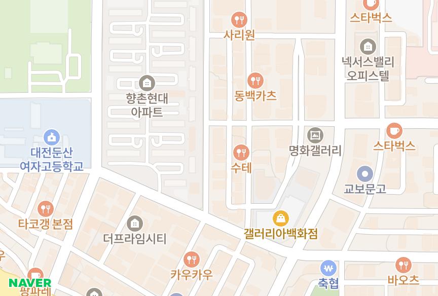 대전광역시 서구 둔산동 타임빌 위치·실거래 시세 지도