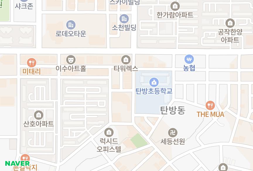 대전광역시 서구 탄방동 네스트빌 위치·실거래 시세 지도