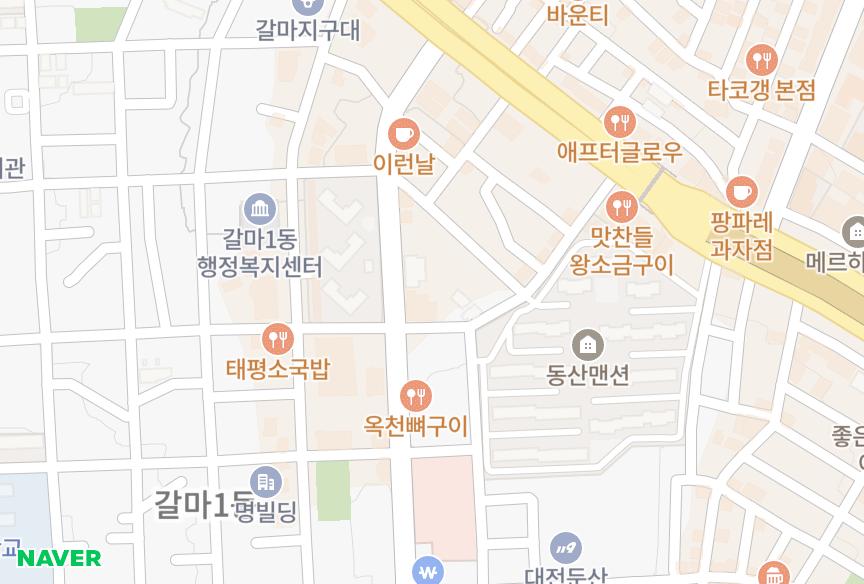 대전광역시 서구 갈마동 시티팰리스3차 위치·실거래 시세 지도