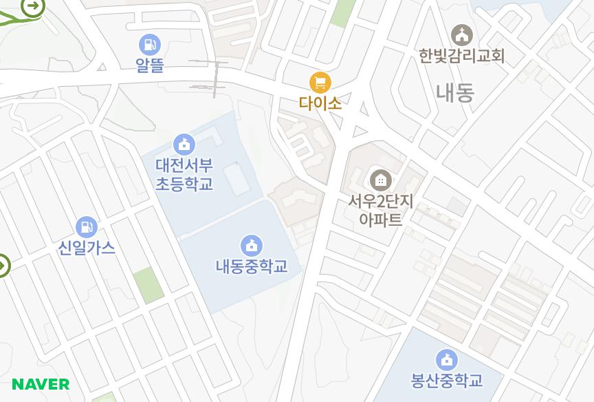 대전광역시 서구 내동 서우3단지 위치·실거래 시세 지도