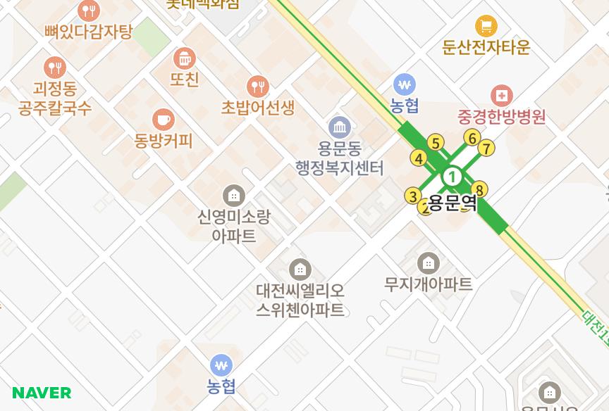 대전광역시 서구 용문동 용문동나이스타운 위치·실거래 시세 지도
