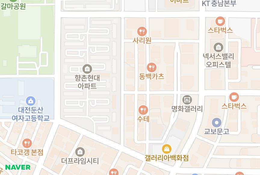 대전광역시 서구 둔산동 겔러리빌 위치·실거래 시세 지도