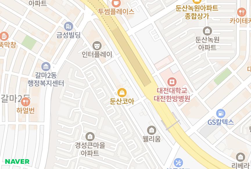 대전광역시 서구 갈마동 위너스빌1차 위치·실거래 시세 지도