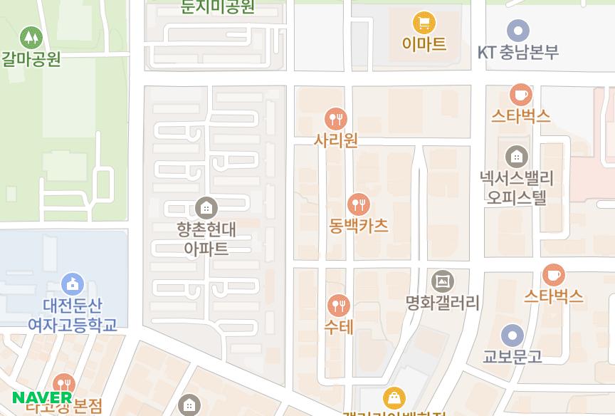 대전광역시 서구 둔산동 갤러리빌7차 위치·실거래 시세 지도