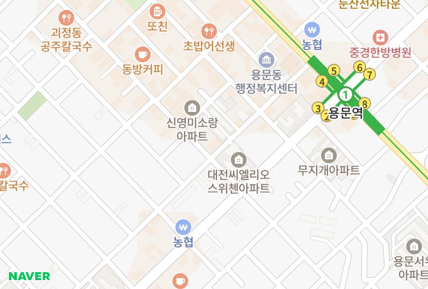 대전광역시 서구 용문동 건국오딧세이1차 위치·실거래 시세 지도
