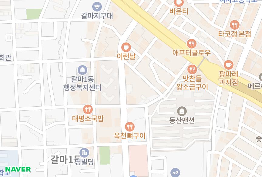대전광역시 서구 갈마동 시티팰리스4차 위치·실거래 시세 지도