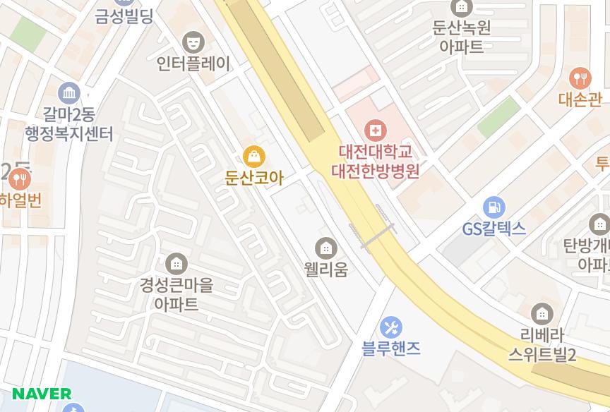 대전광역시 서구 갈마동 드림타운 위치·실거래 시세 지도
