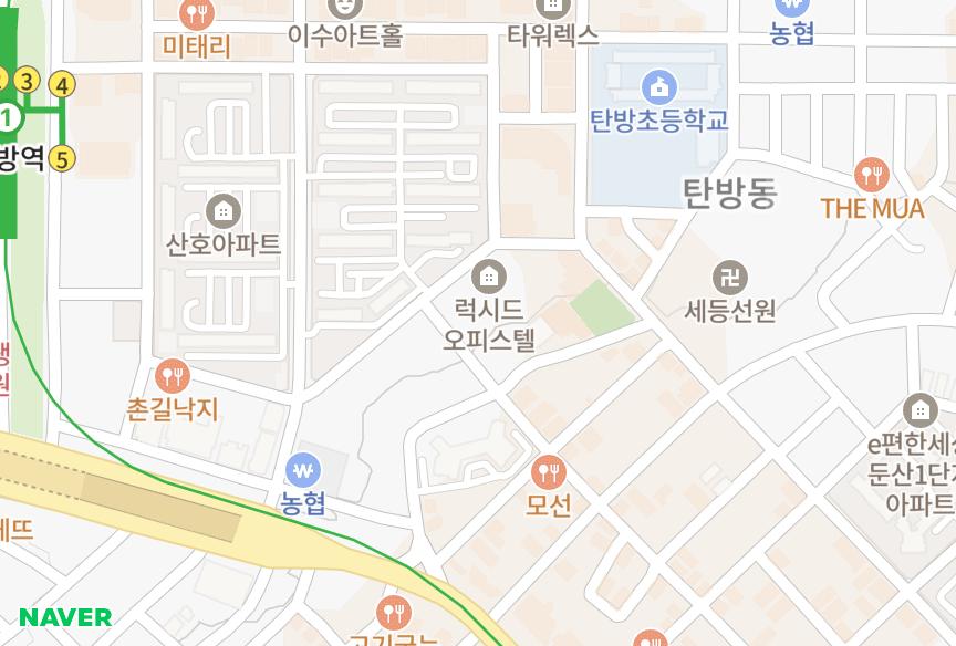 대전광역시 서구 탄방동 갤러리빌6차 위치·실거래 시세 지도