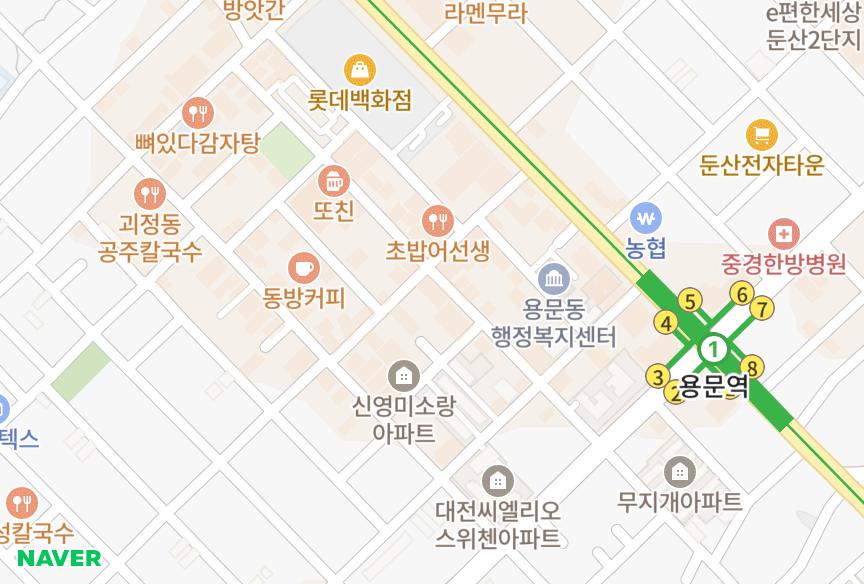 대전광역시 서구 용문동 용문라임해피트리1차 위치·실거래 시세 지도