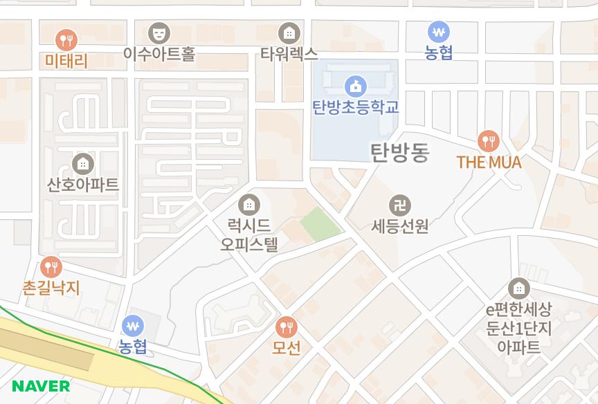 대전광역시 서구 탄방동 수팰리스 위치·실거래 시세 지도