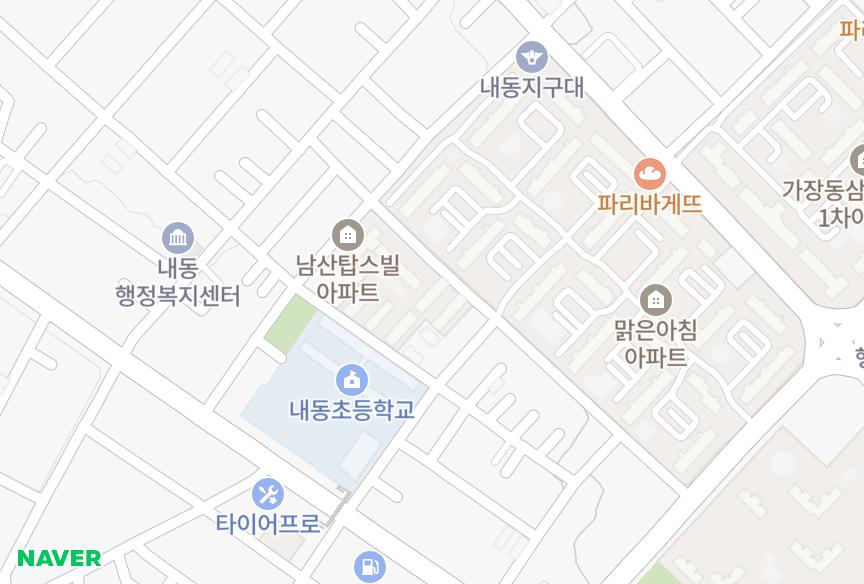 대전광역시 서구 내동 홍익타운가동 위치·실거래 시세 지도
