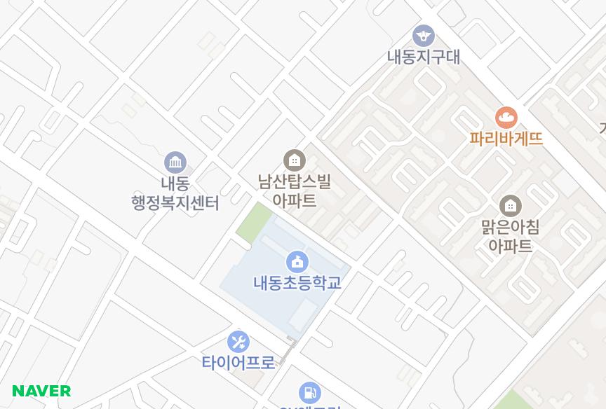 대전광역시 서구 내동 홍익타운다동 위치·실거래 시세 지도