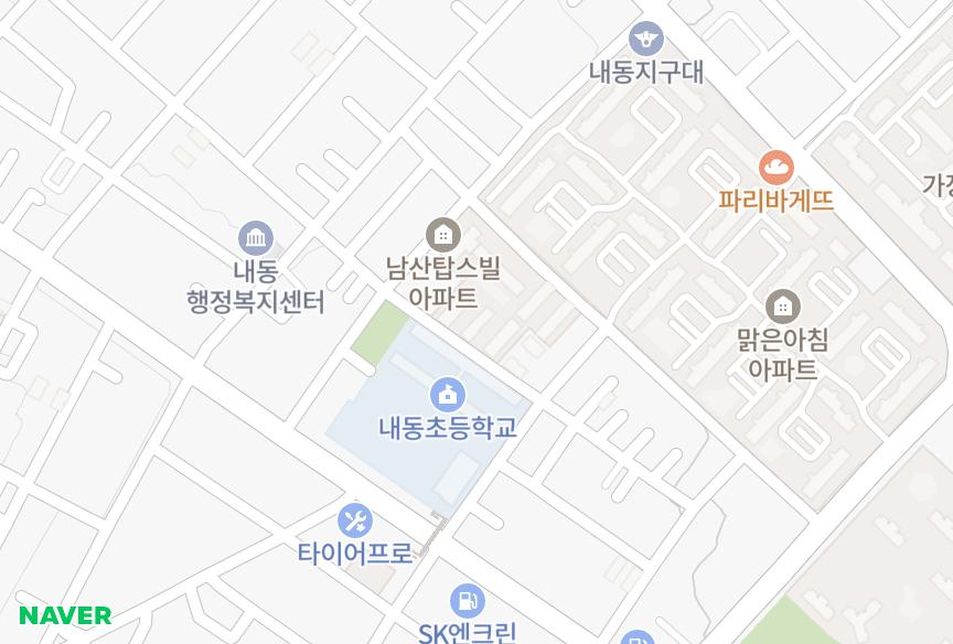 대전광역시 서구 내동 홍익타운라동 위치·실거래 시세 지도