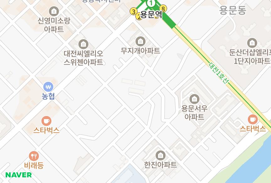 대전광역시 서구 용문동 한밭하이츠 위치·실거래 시세 지도